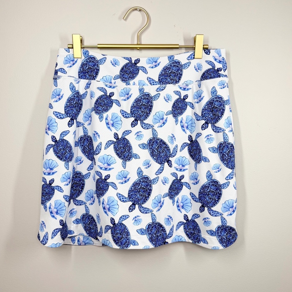 X by Gottex Sea Turtle Clam Shell Athletic Resort Skort, M Golf Pickleball